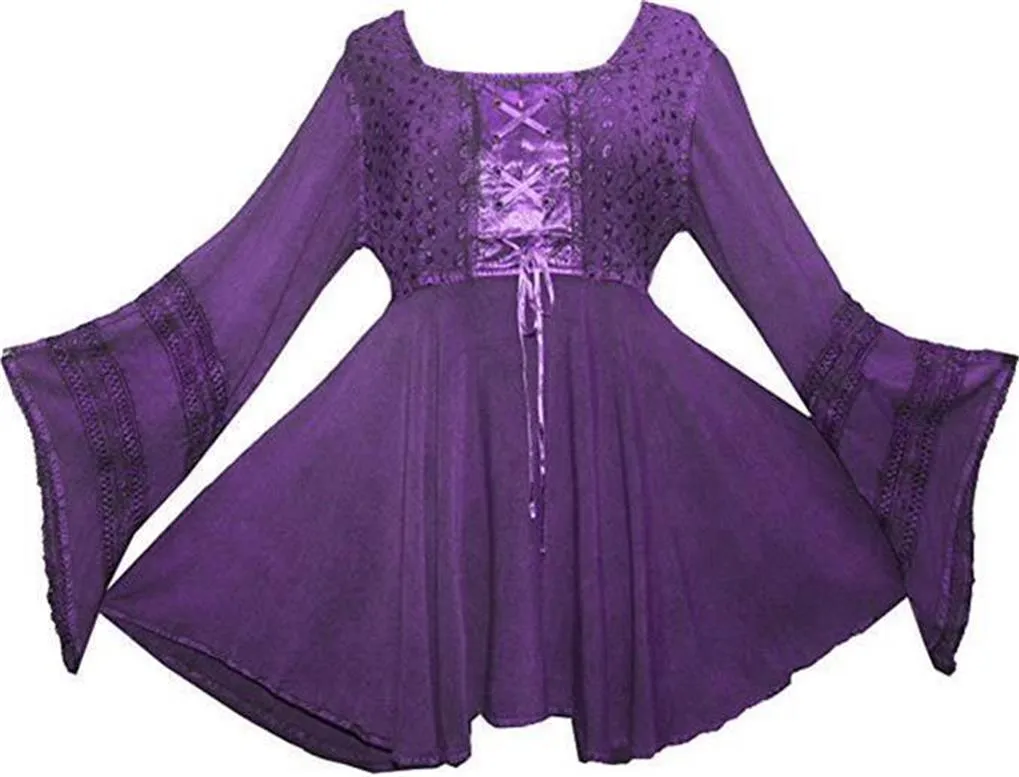 11 B Gypsy Medieval Stylish Bohemian Flare Corset Tunic