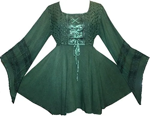 11 B Gypsy Medieval Stylish Bohemian Flare Corset Tunic