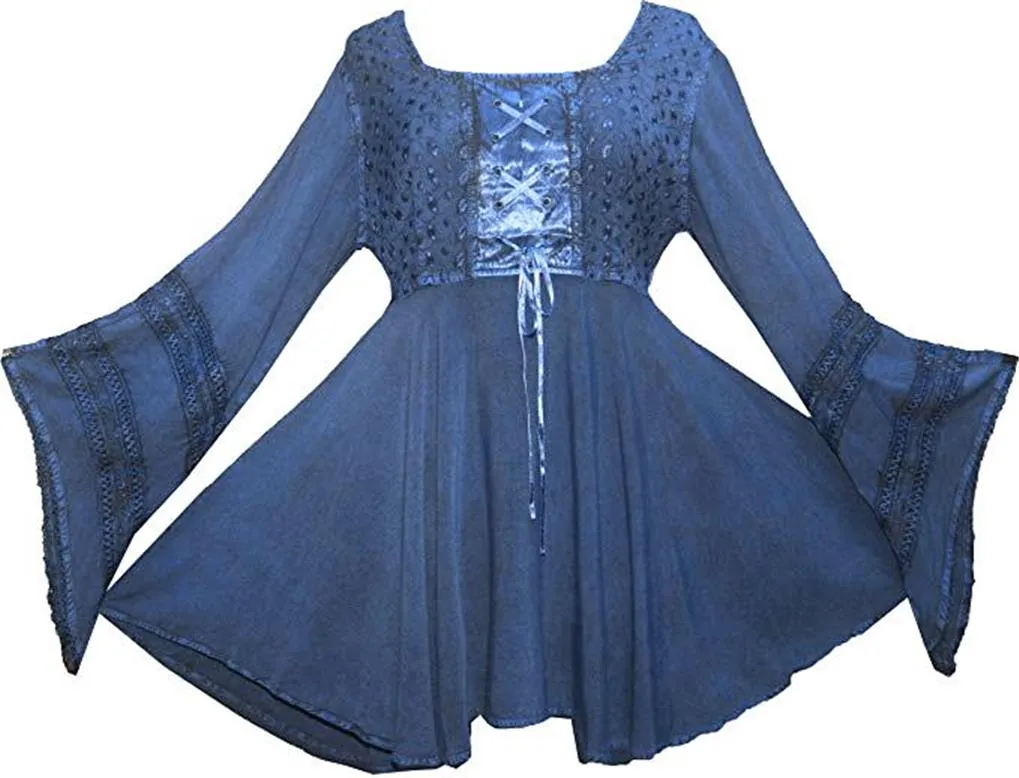 11 B Gypsy Medieval Stylish Bohemian Flare Corset Tunic