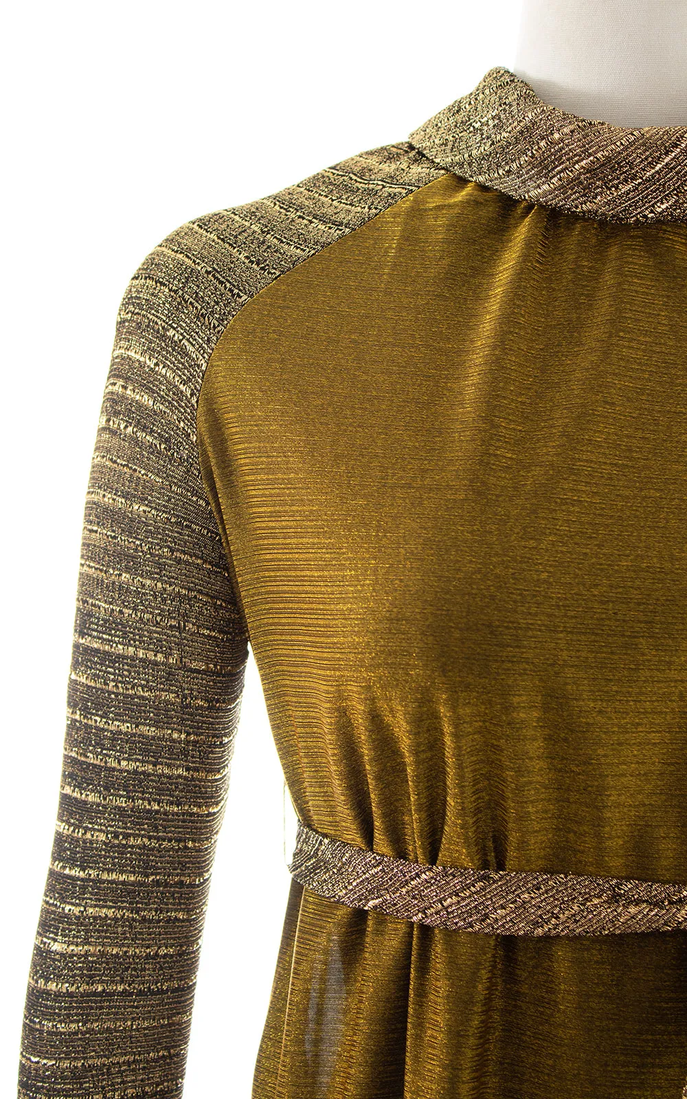 1960s 1970s Metallic Gold Gown | x-small/small