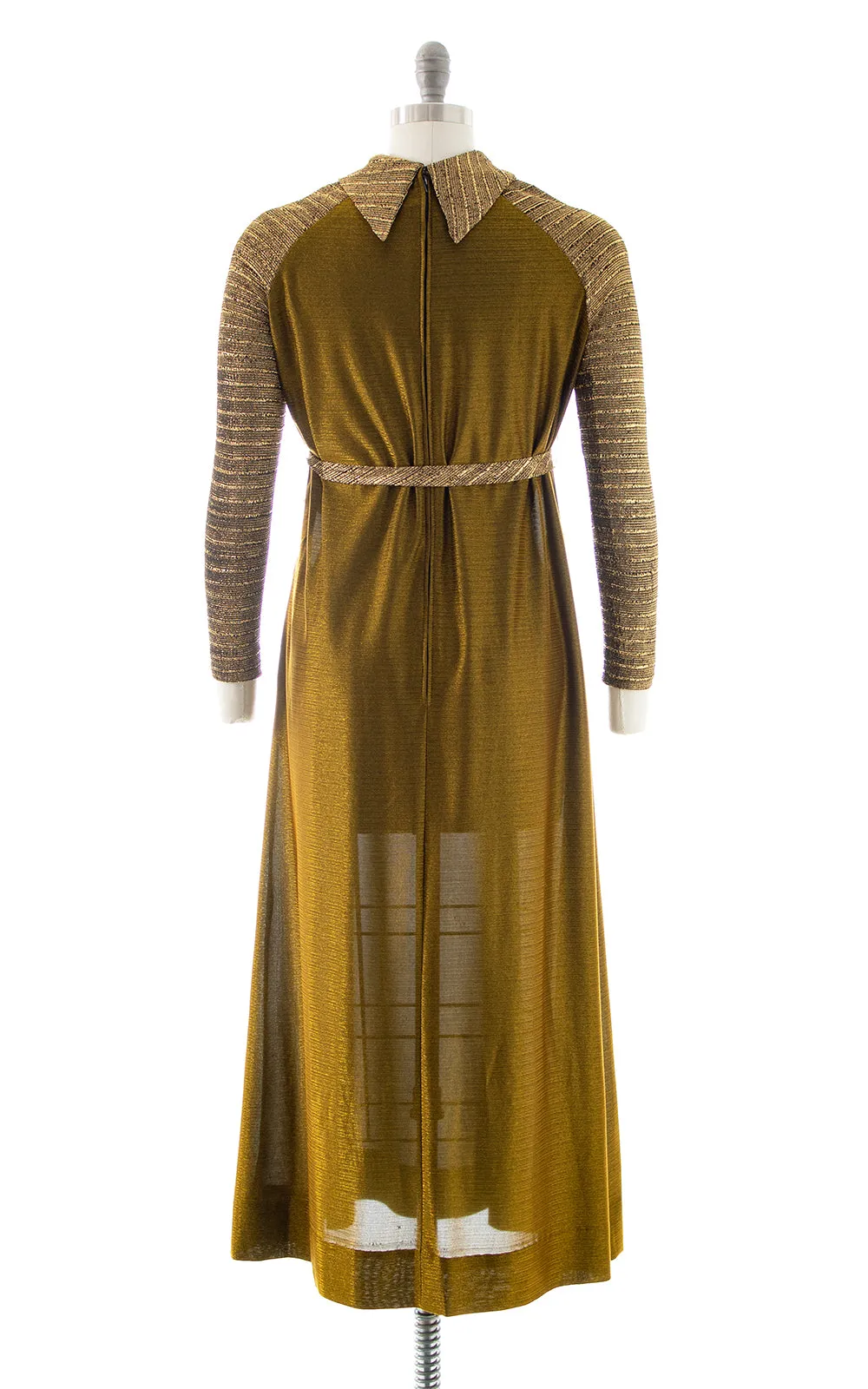 1960s 1970s Metallic Gold Gown | x-small/small