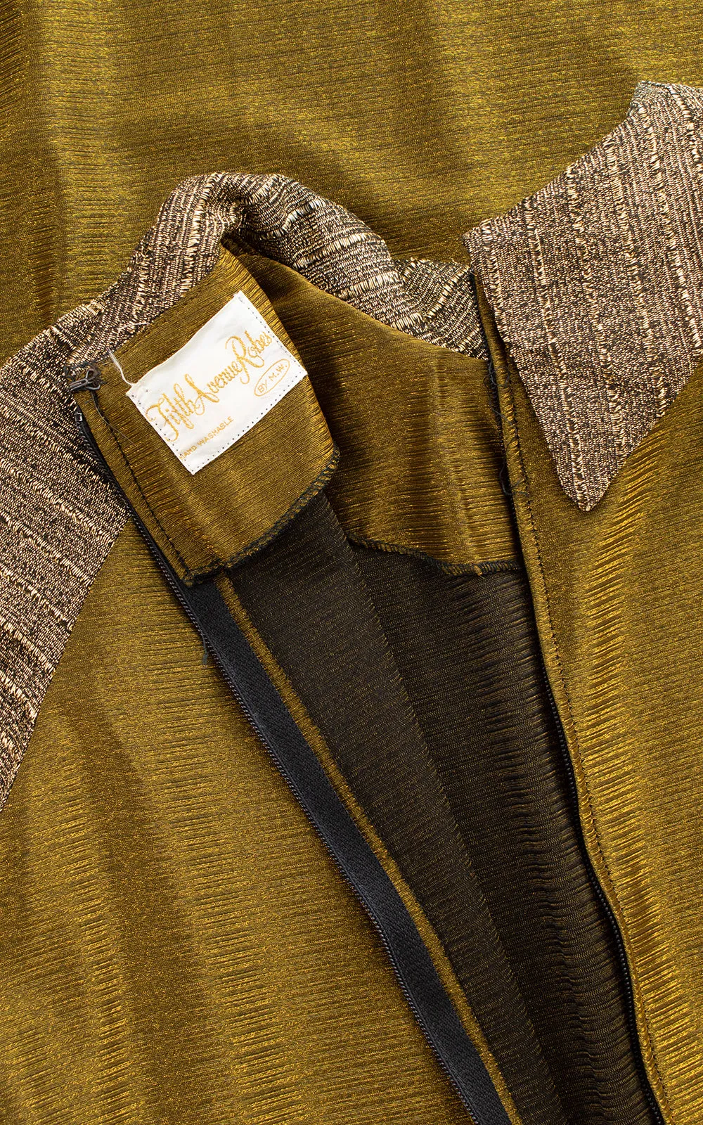 1960s 1970s Metallic Gold Gown | x-small/small