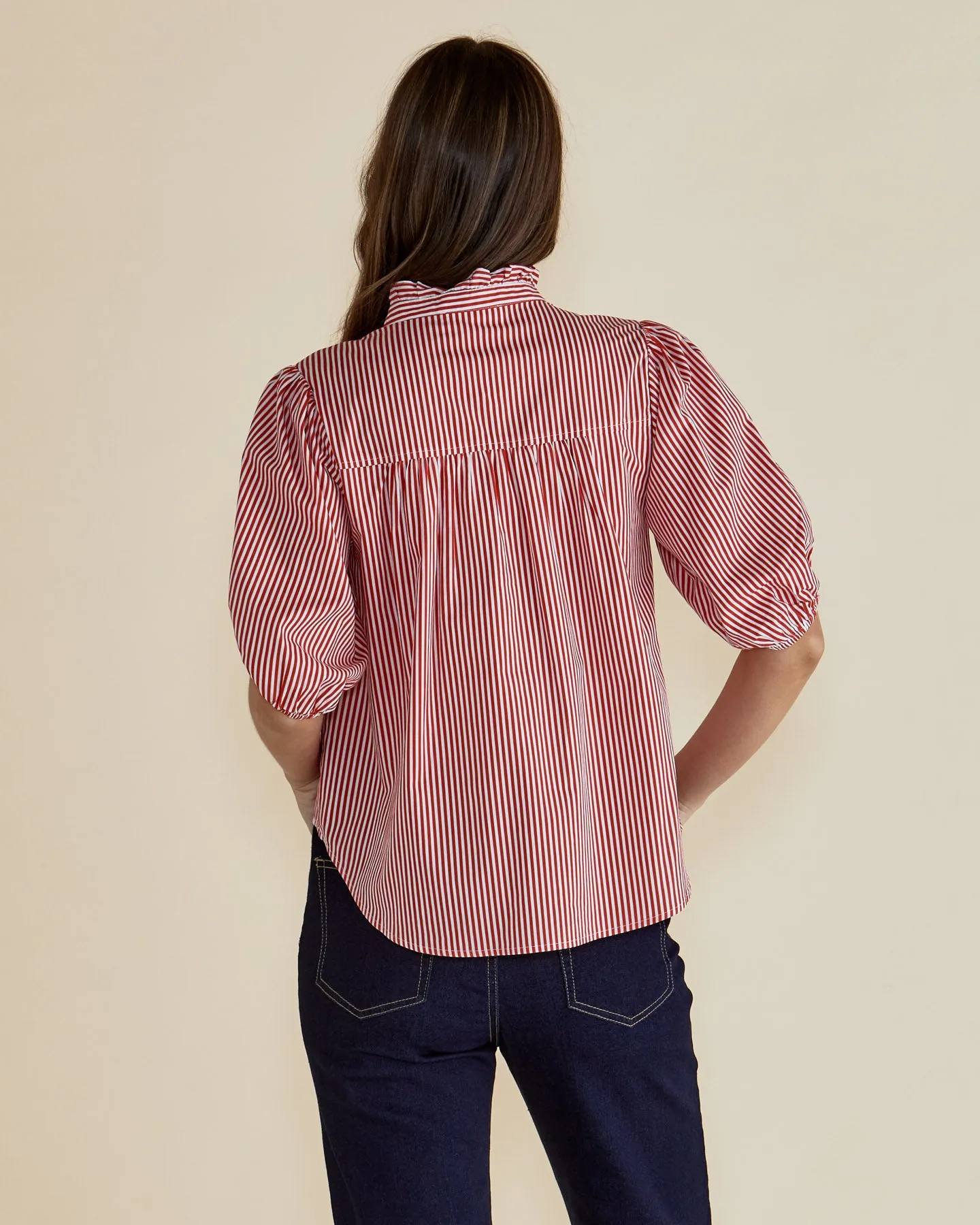 Avery Blouse - Red Stripe