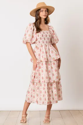 BOW AND ROSE MIDI DRESS