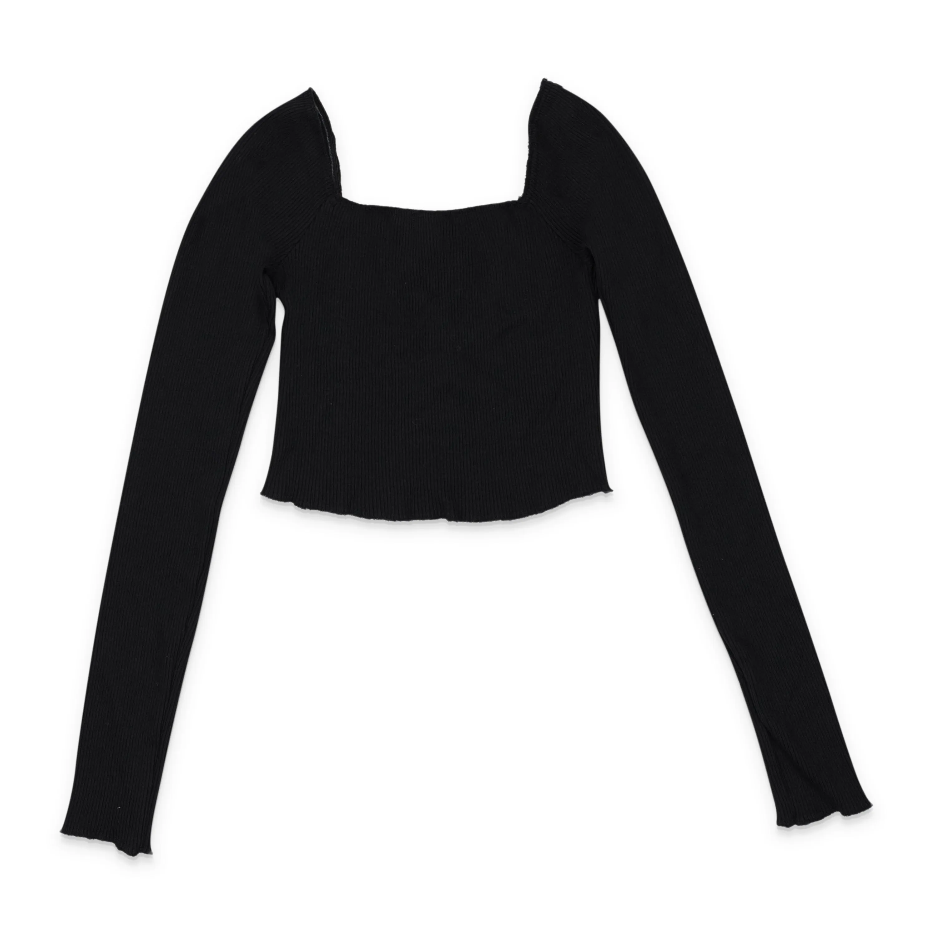 CALLIPYGIAN SQUARE NECK BLACK CROP TOP