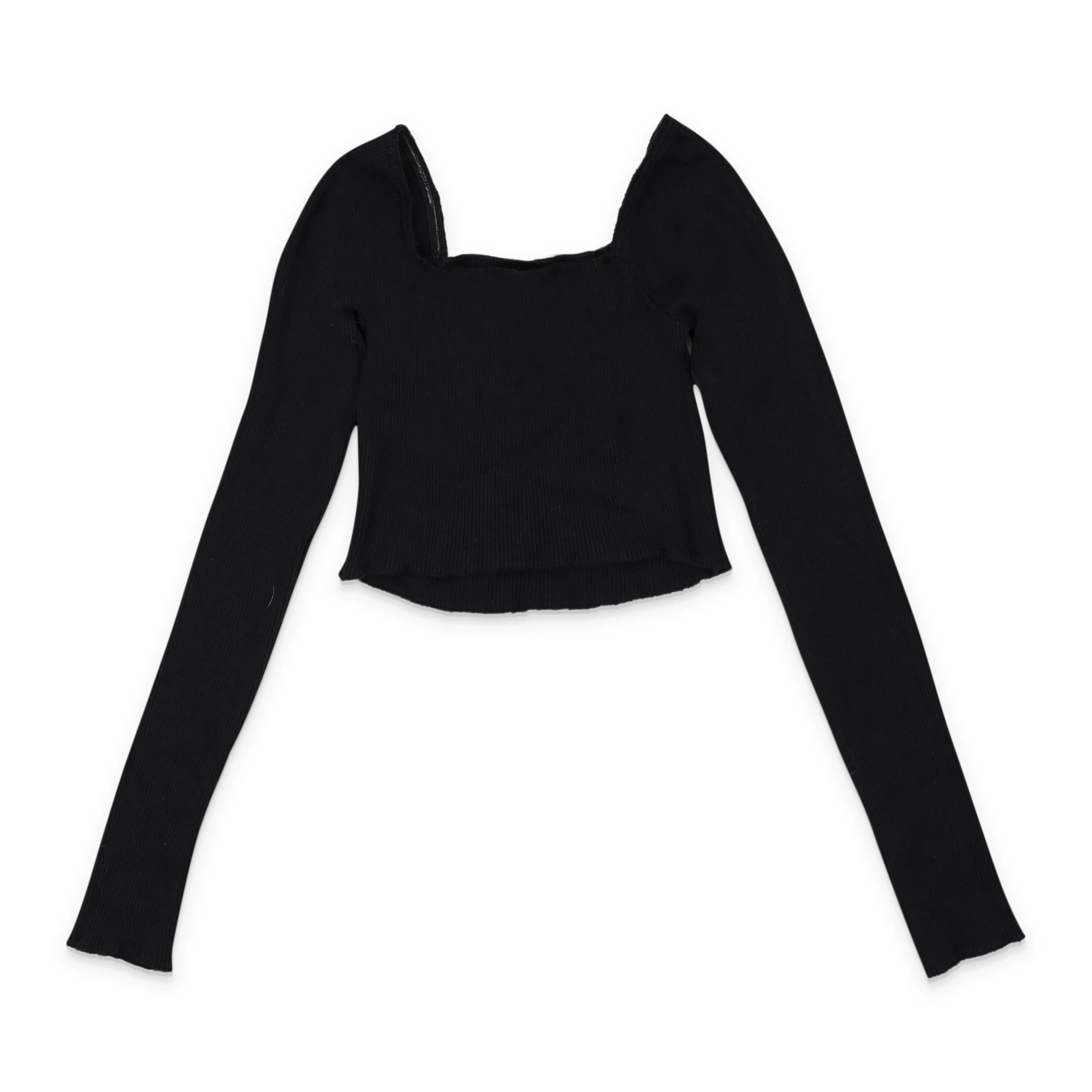 CALLIPYGIAN SQUARE NECK BLACK CROP TOP