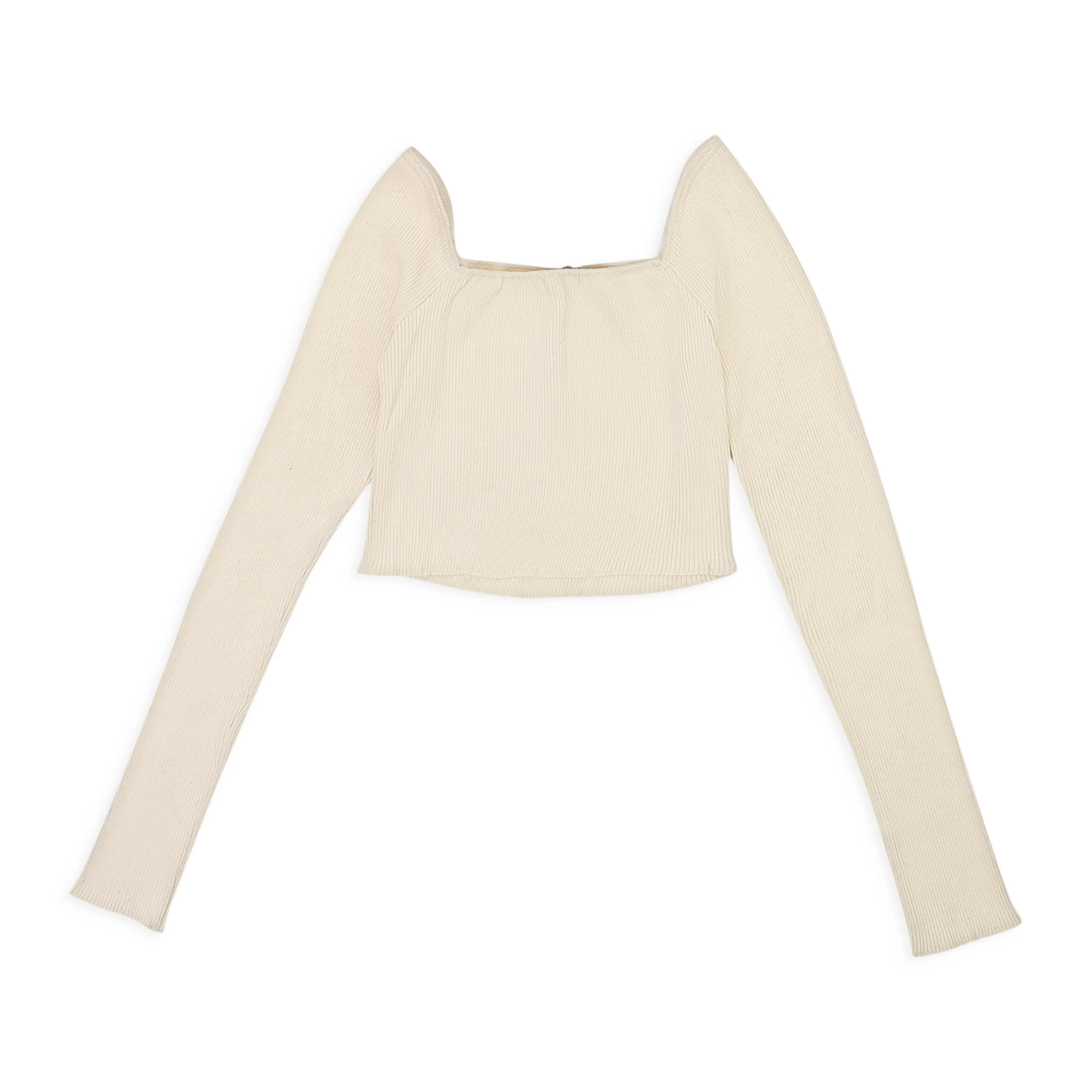 CALLIPYGIAN SQUARE NECK CREAM CROP TOP