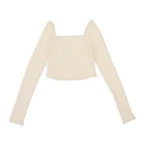 CALLIPYGIAN SQUARE NECK CREAM CROP TOP
