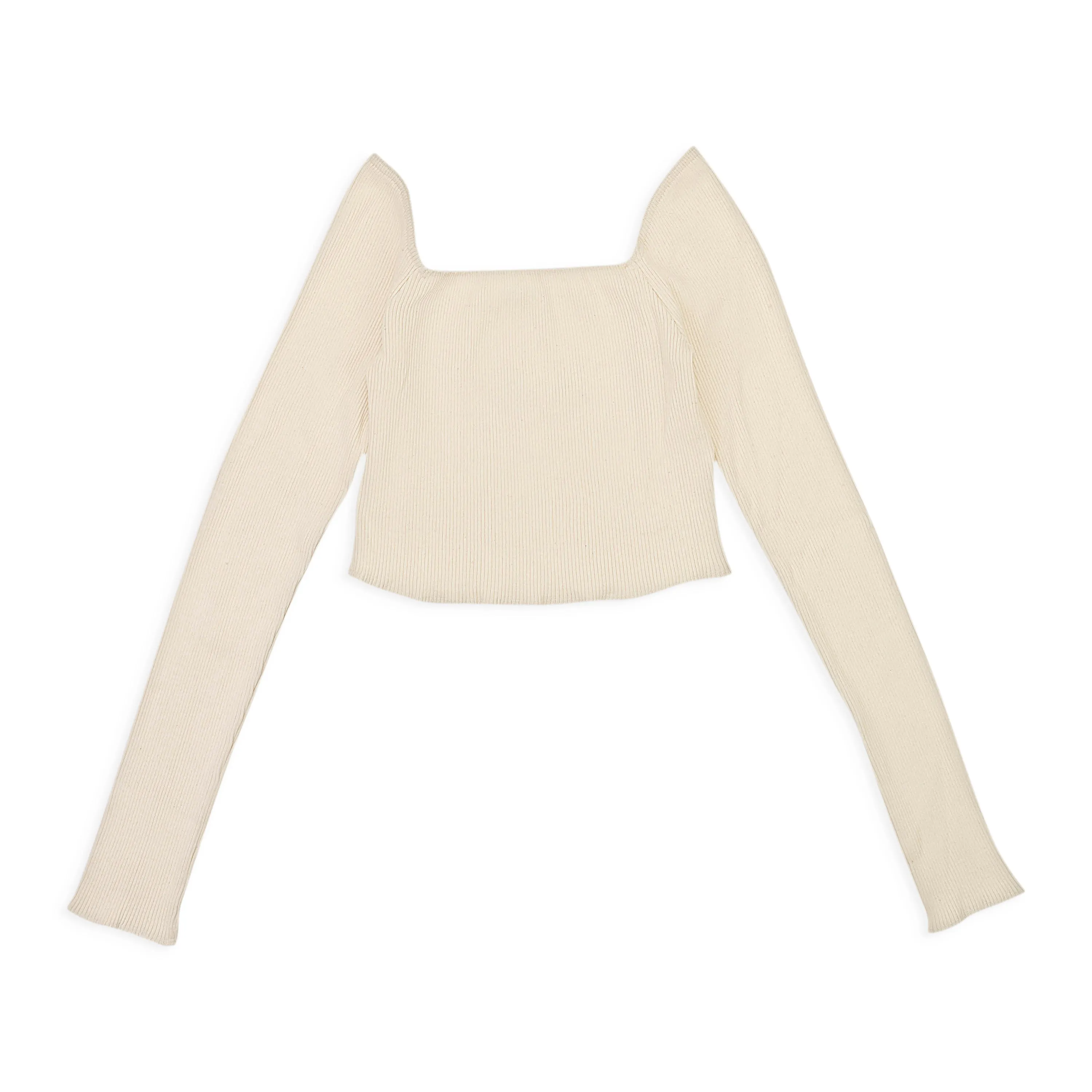 CALLIPYGIAN SQUARE NECK CREAM CROP TOP