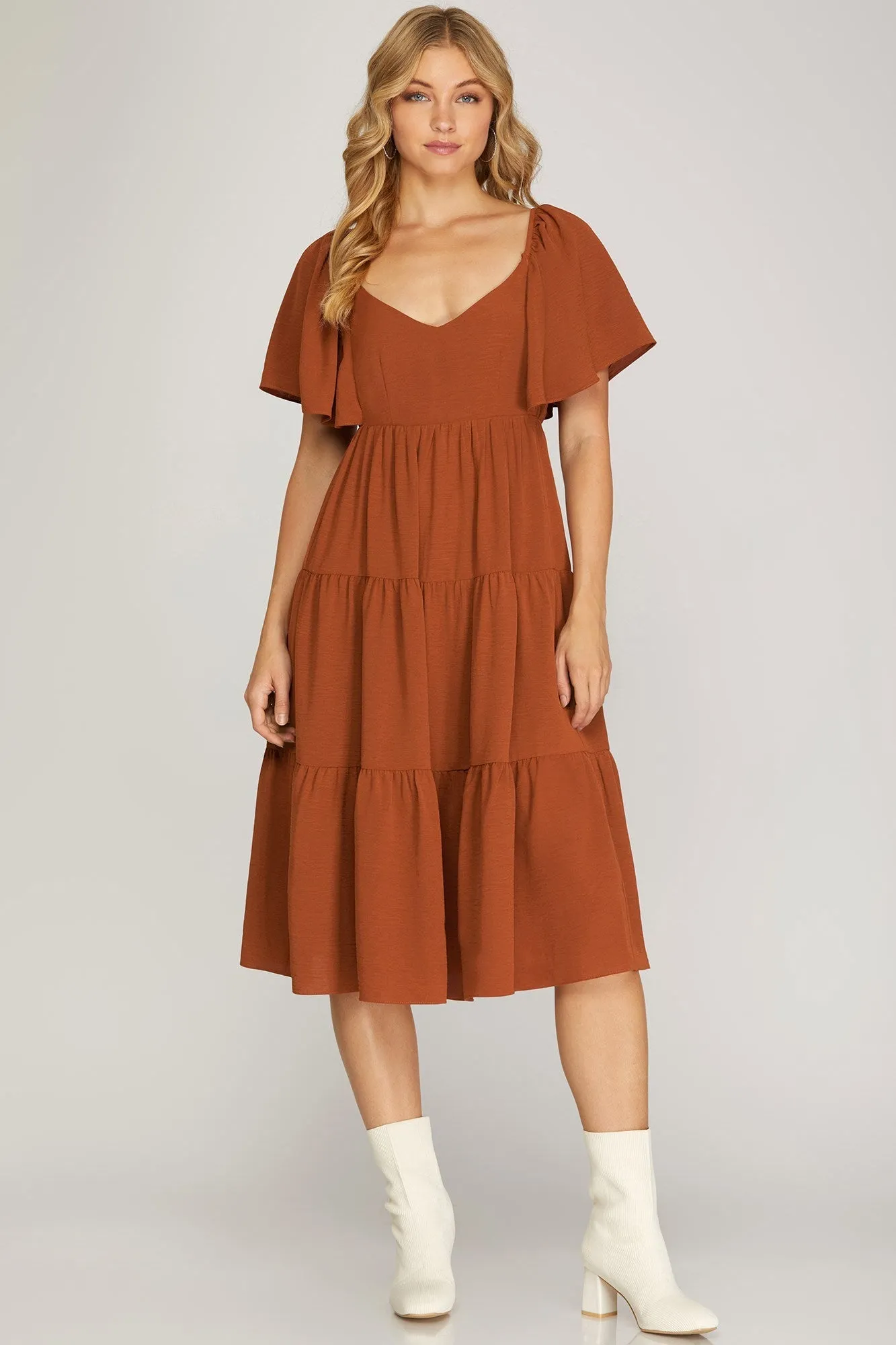 Carmel Tiered Mini Dress