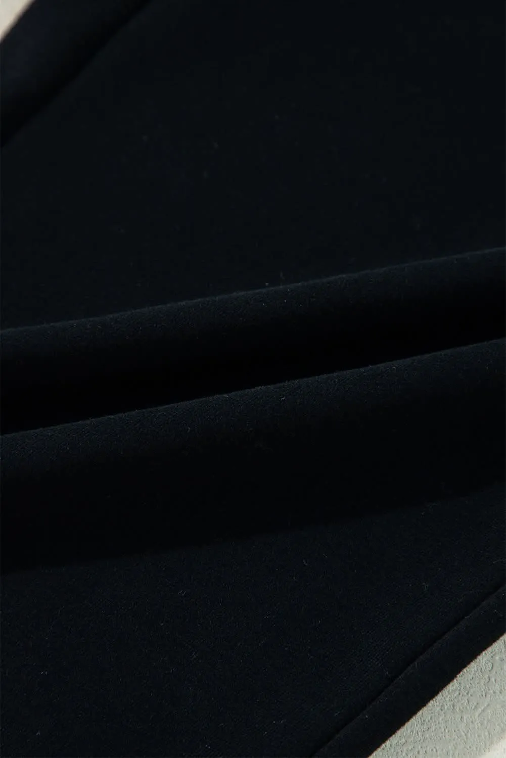 Cozy black fleece pants with drawstring