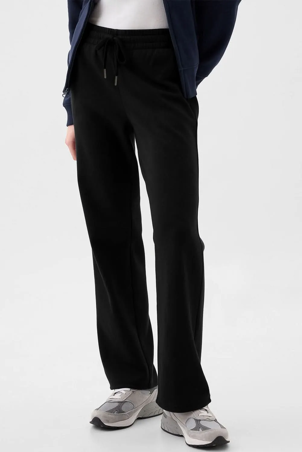 Cozy black fleece pants with drawstring