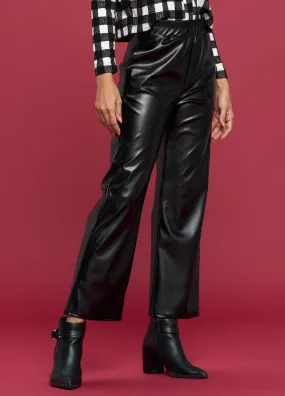 Faux Leather Straight Leg Pants