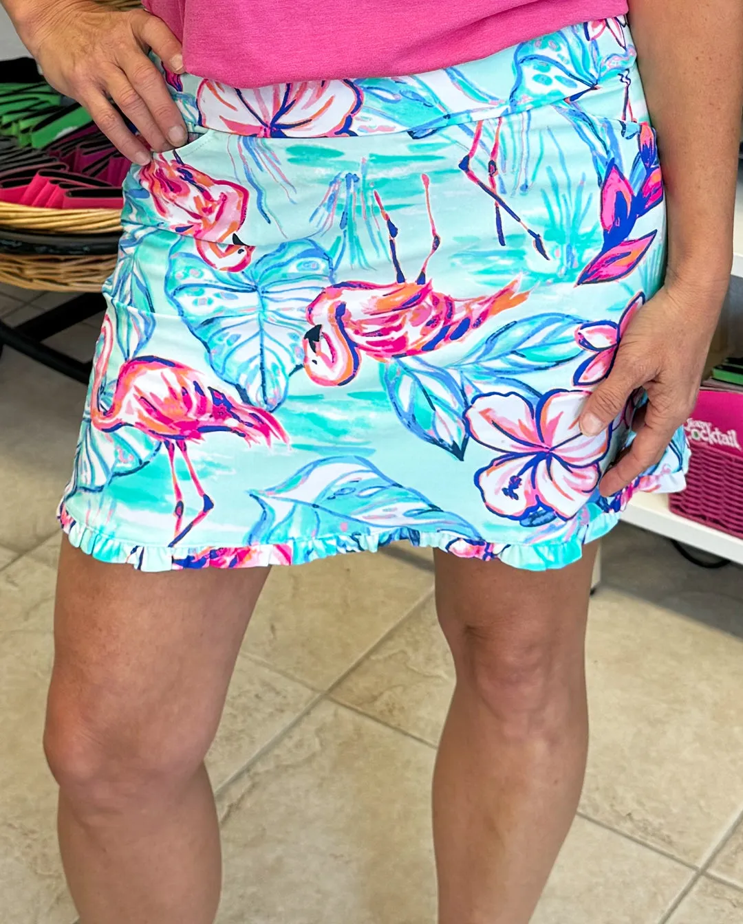Flamingo Isle Performance Ruffle Hem Skort