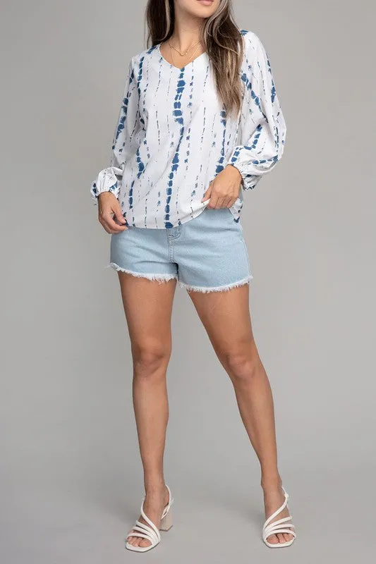 FS Clearance V neck top with balloon sleeve