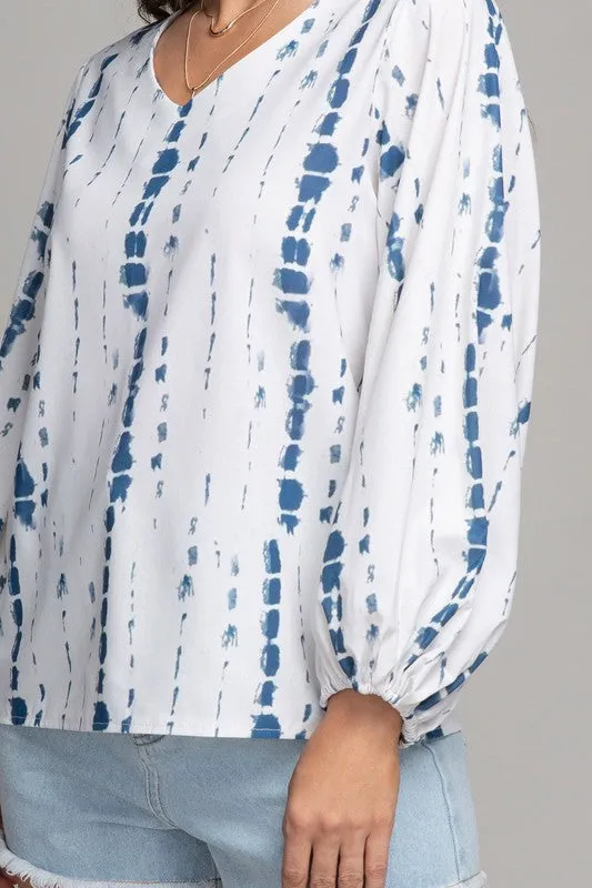 FS Clearance V neck top with balloon sleeve