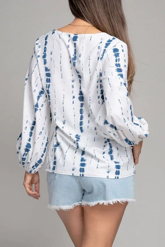 FS Clearance V neck top with balloon sleeve