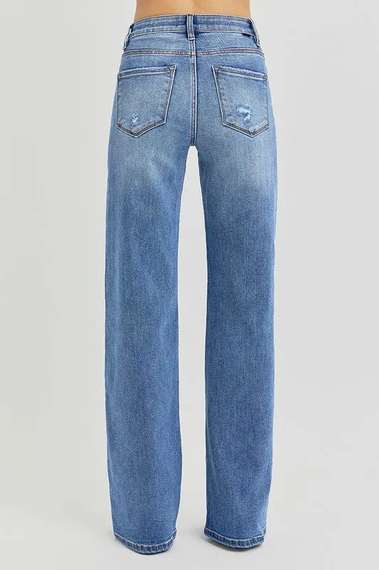 High Rise Straight-Cut Jeans