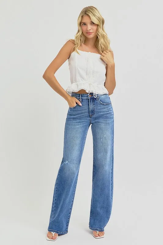 High Rise Straight-Cut Jeans