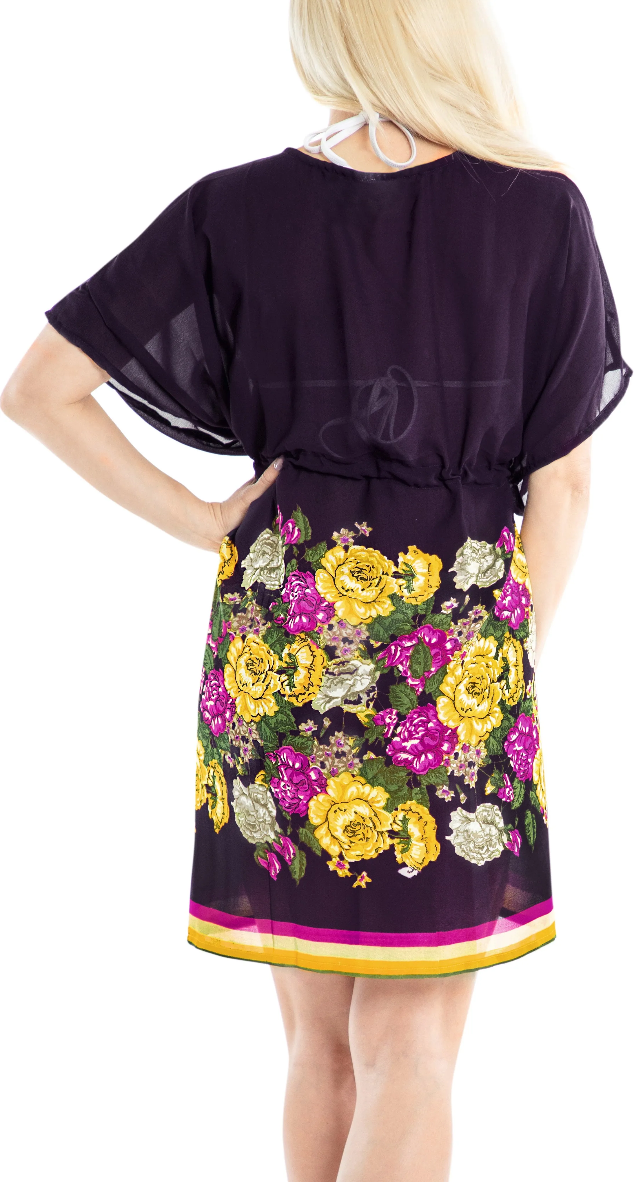 LA LEELA kimono cover ups for swimwear women Violet_Y441 OSFM 14-24W [L- 3X]