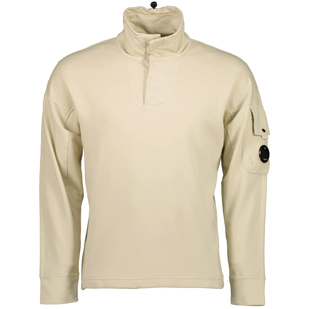 Light Fleece Polo Collar Lens Sweatshirt