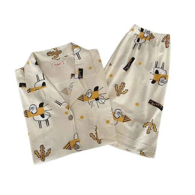 New Summer Ladies Pajamas Suit