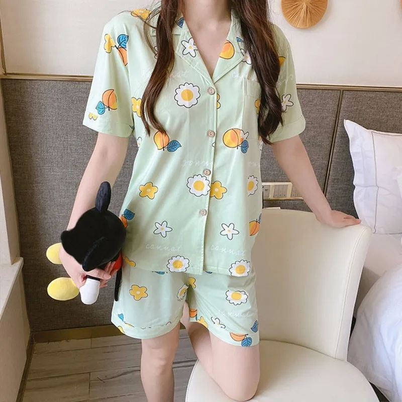 New Summer Ladies Pajamas Suit