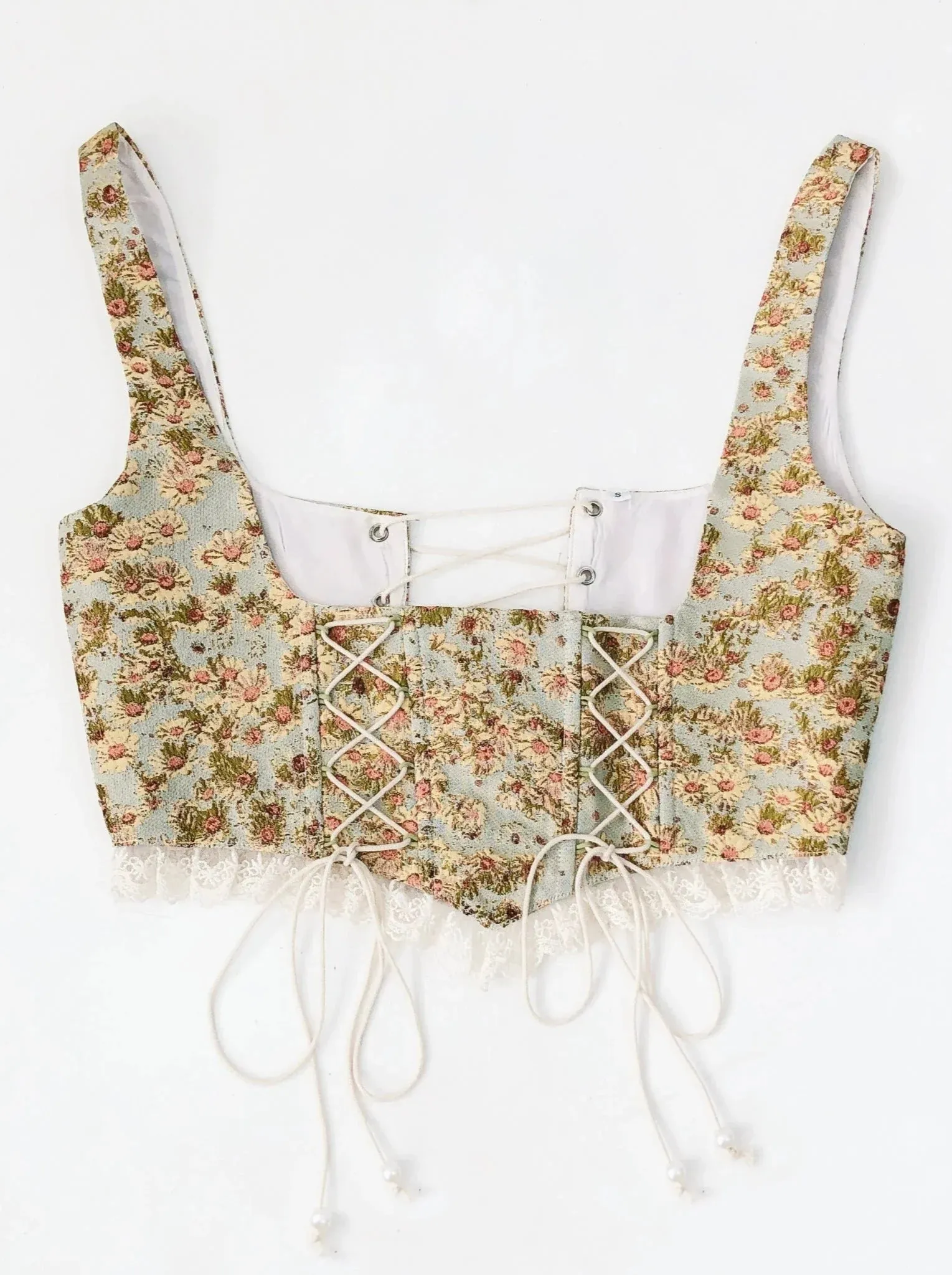 Oil Neck Square Flower   Paint French Bustier Dress