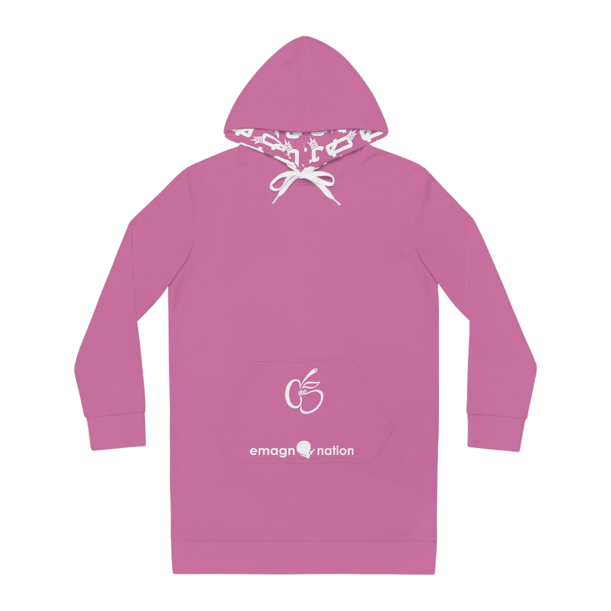 Queen Ches Ladies Hoodie Dress (Light Pink)