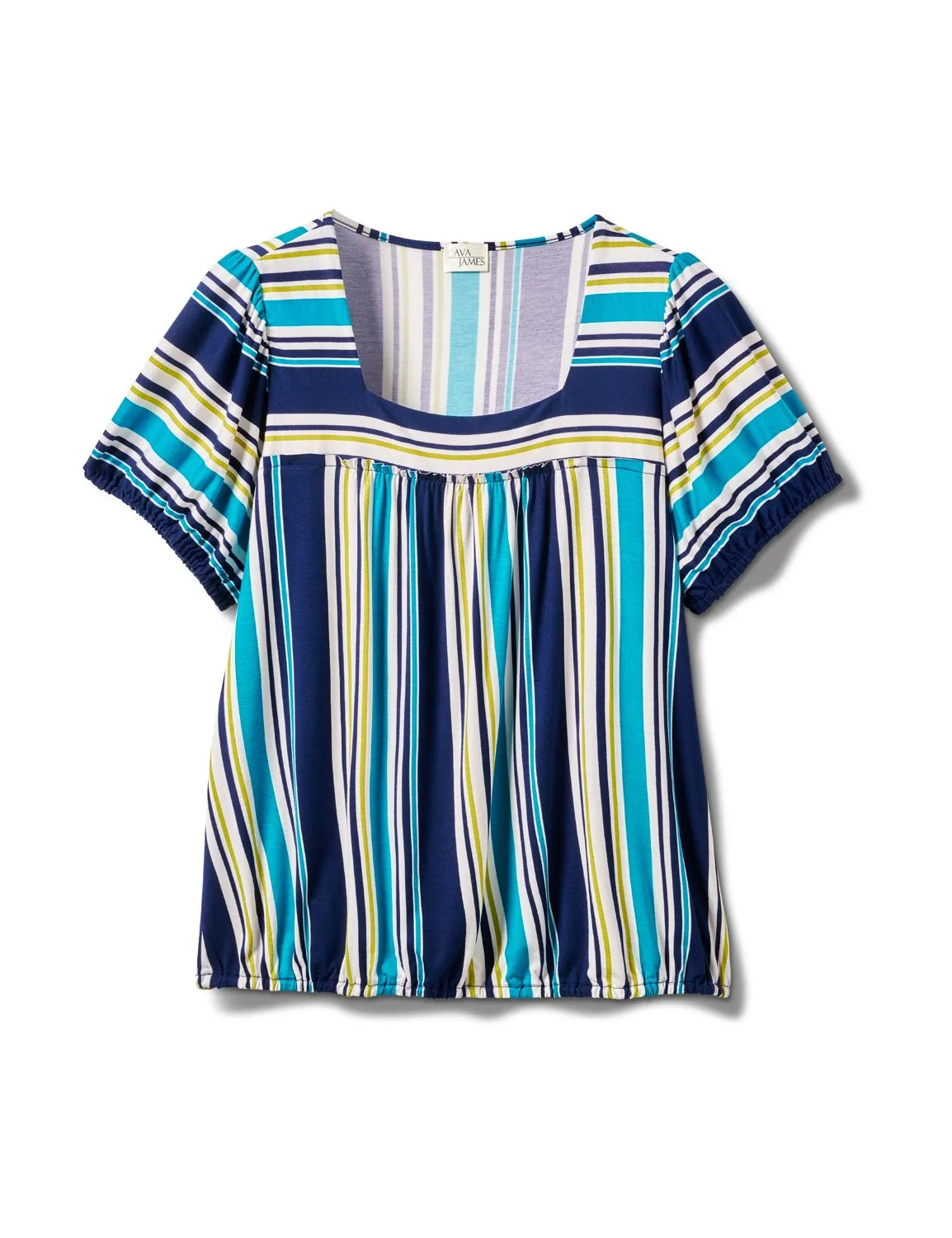 Stripe Square Neck Knit Top