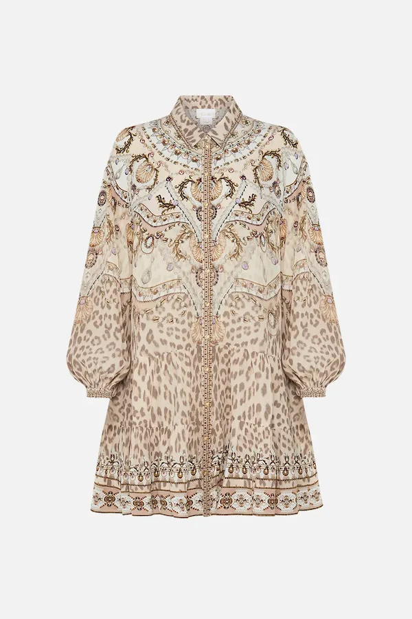 TIERED SHIRT DRESS