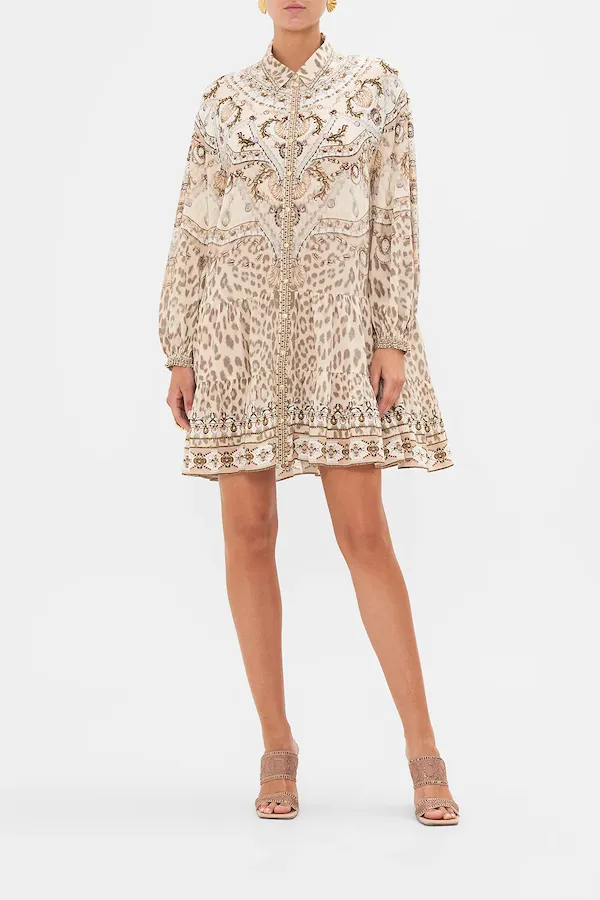 TIERED SHIRT DRESS