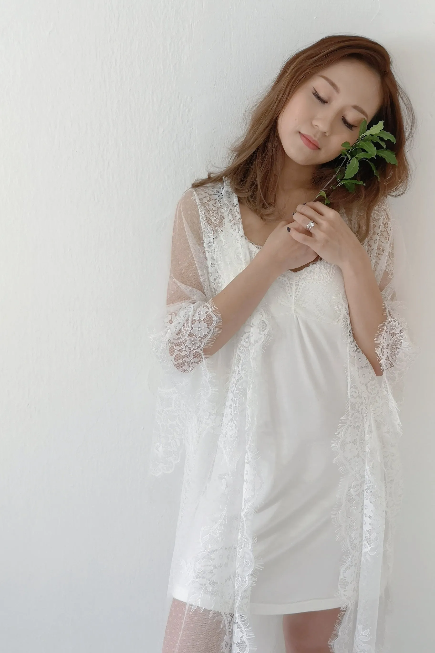 White Lace Modal Slip
