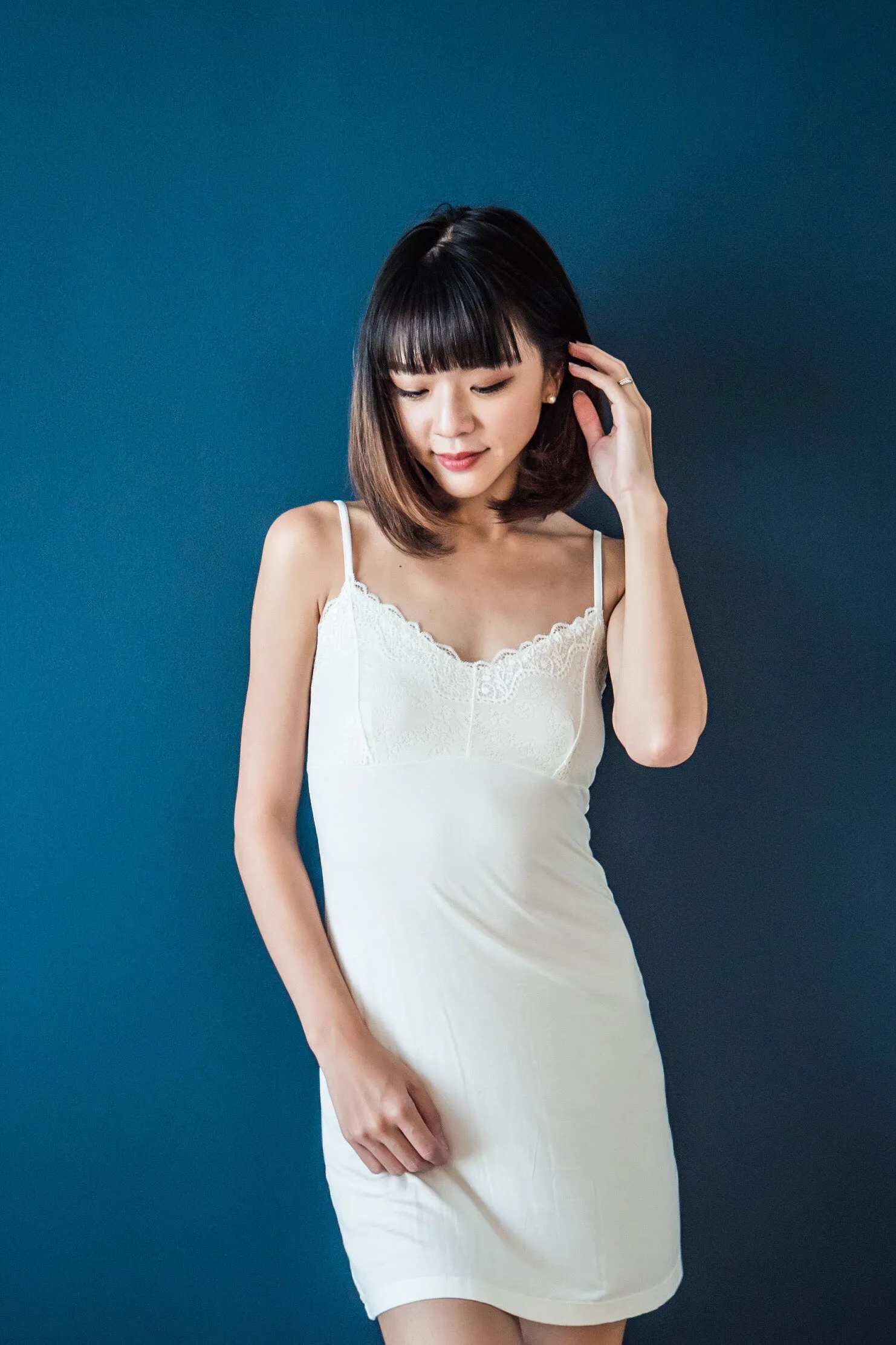 White Lace Modal Slip